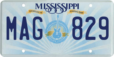 MS license plate MAG829