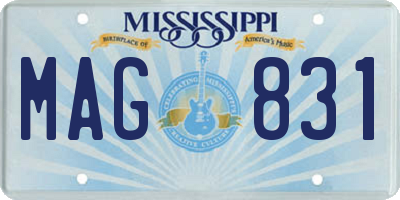 MS license plate MAG831