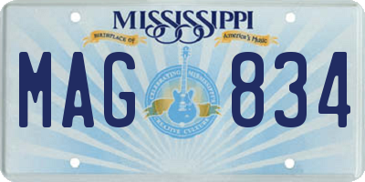 MS license plate MAG834