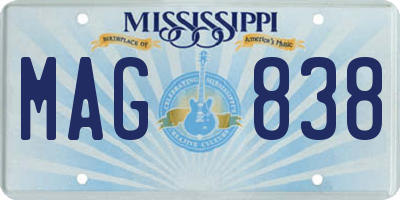 MS license plate MAG838