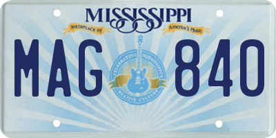 MS license plate MAG840