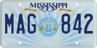 MS license plate MAG842