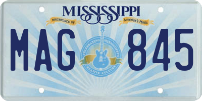 MS license plate MAG845