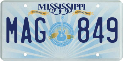 MS license plate MAG849