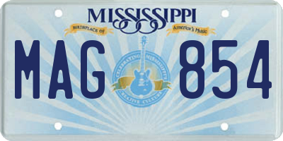 MS license plate MAG854