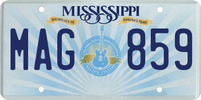 MS license plate MAG859