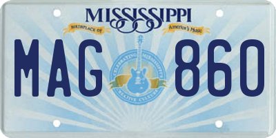 MS license plate MAG860