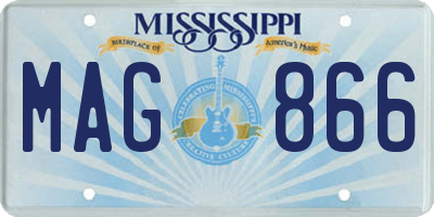 MS license plate MAG866