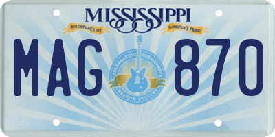 MS license plate MAG870
