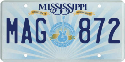 MS license plate MAG872