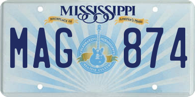MS license plate MAG874