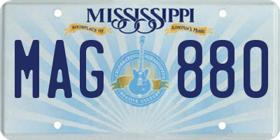 MS license plate MAG880