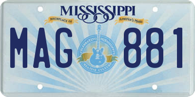 MS license plate MAG881