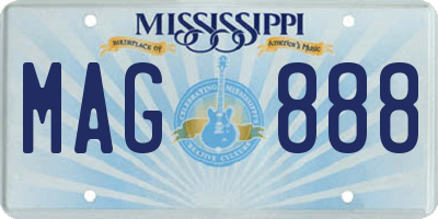 MS license plate MAG888
