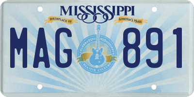 MS license plate MAG891