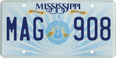 MS license plate MAG908