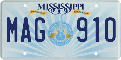 MS license plate MAG910
