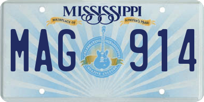 MS license plate MAG914