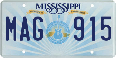 MS license plate MAG915