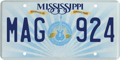 MS license plate MAG924