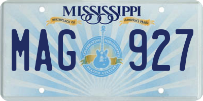 MS license plate MAG927