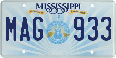 MS license plate MAG933