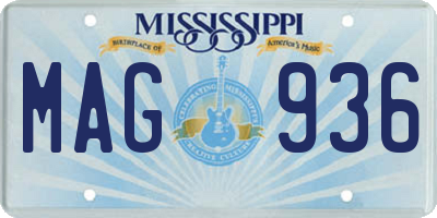 MS license plate MAG936