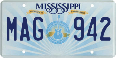 MS license plate MAG942