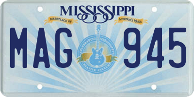 MS license plate MAG945