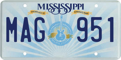 MS license plate MAG951