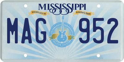 MS license plate MAG952