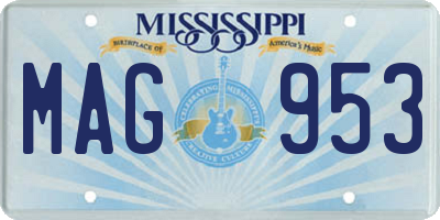 MS license plate MAG953
