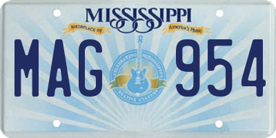 MS license plate MAG954