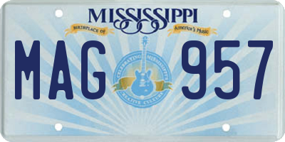 MS license plate MAG957