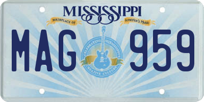 MS license plate MAG959