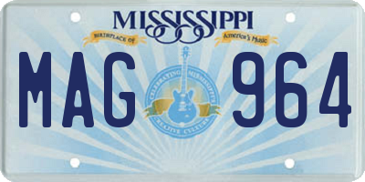 MS license plate MAG964