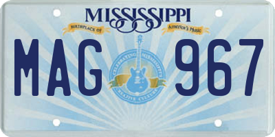 MS license plate MAG967