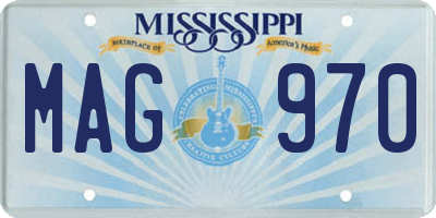 MS license plate MAG970