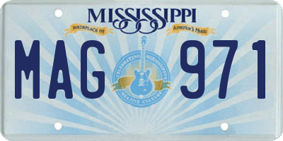 MS license plate MAG971