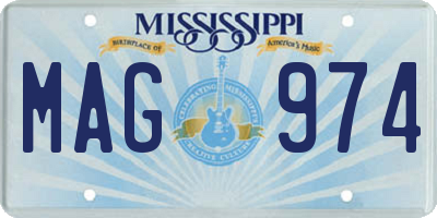 MS license plate MAG974