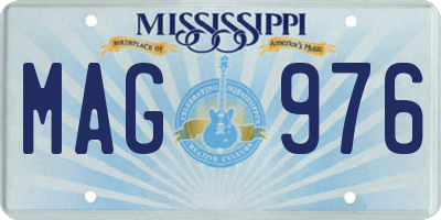MS license plate MAG976