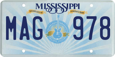 MS license plate MAG978