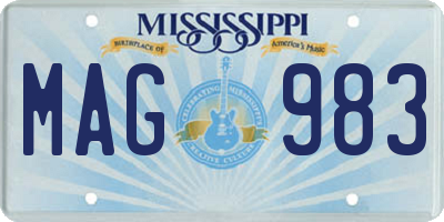 MS license plate MAG983