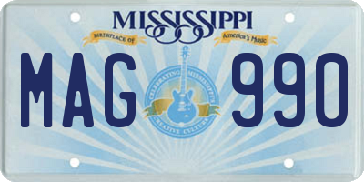 MS license plate MAG990