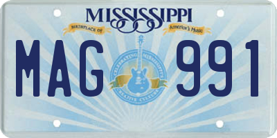 MS license plate MAG991
