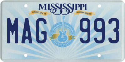 MS license plate MAG993
