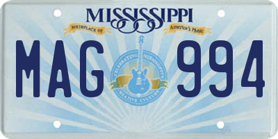 MS license plate MAG994