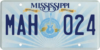 MS license plate MAH024