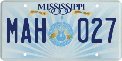 MS license plate MAH027