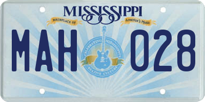 MS license plate MAH028
